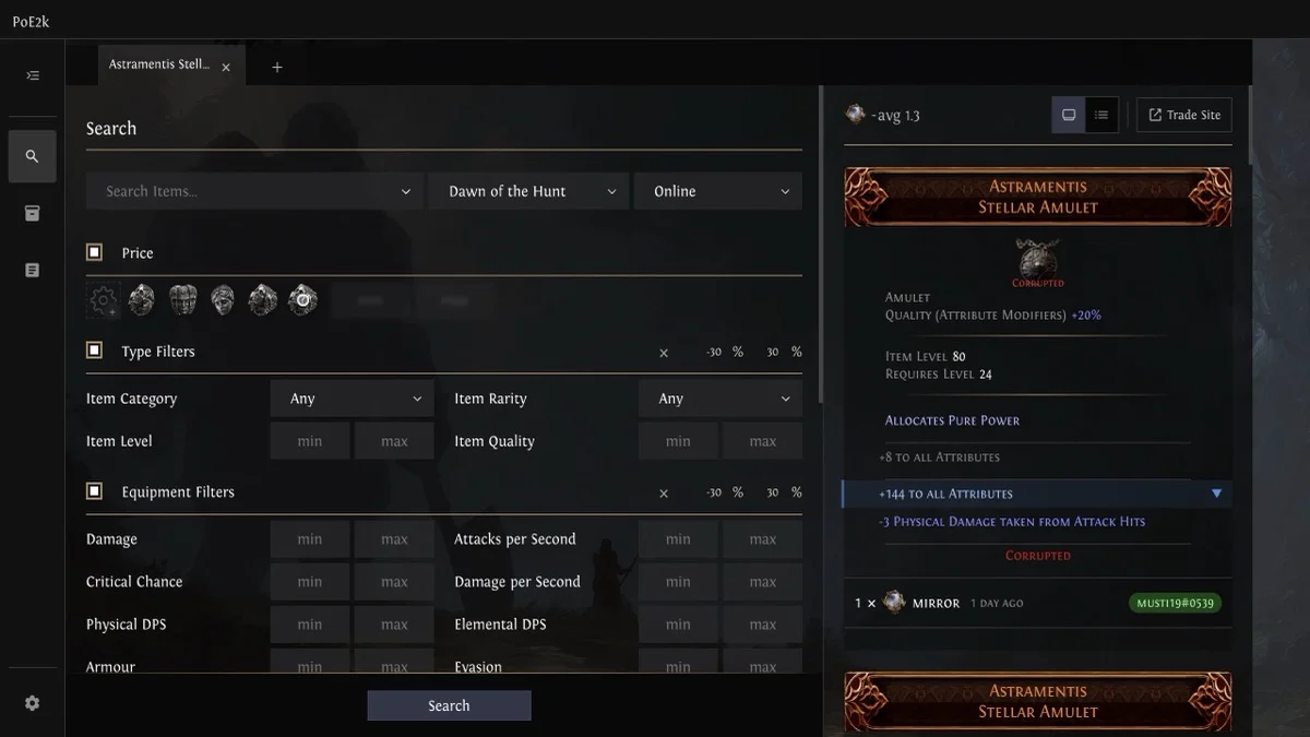 PoE2k: Path of Exile 2 Trading Overlay  screenshot 1