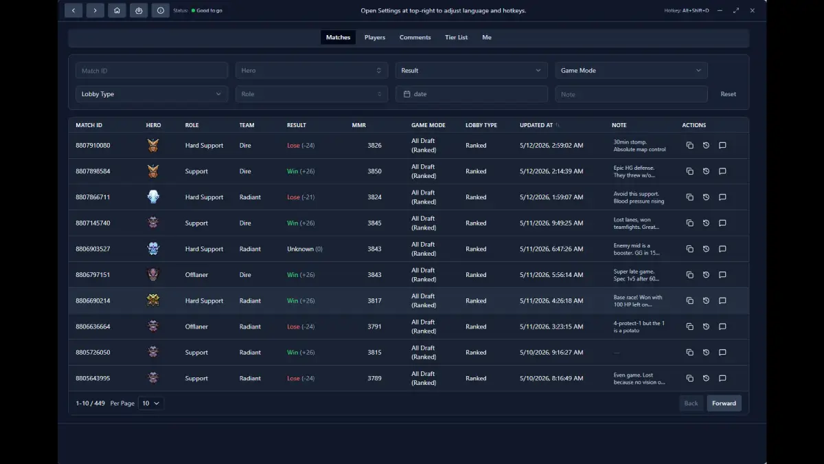 Dota2 Tracker screenshot 2