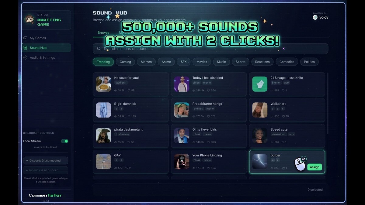 Commentator screenshot 2