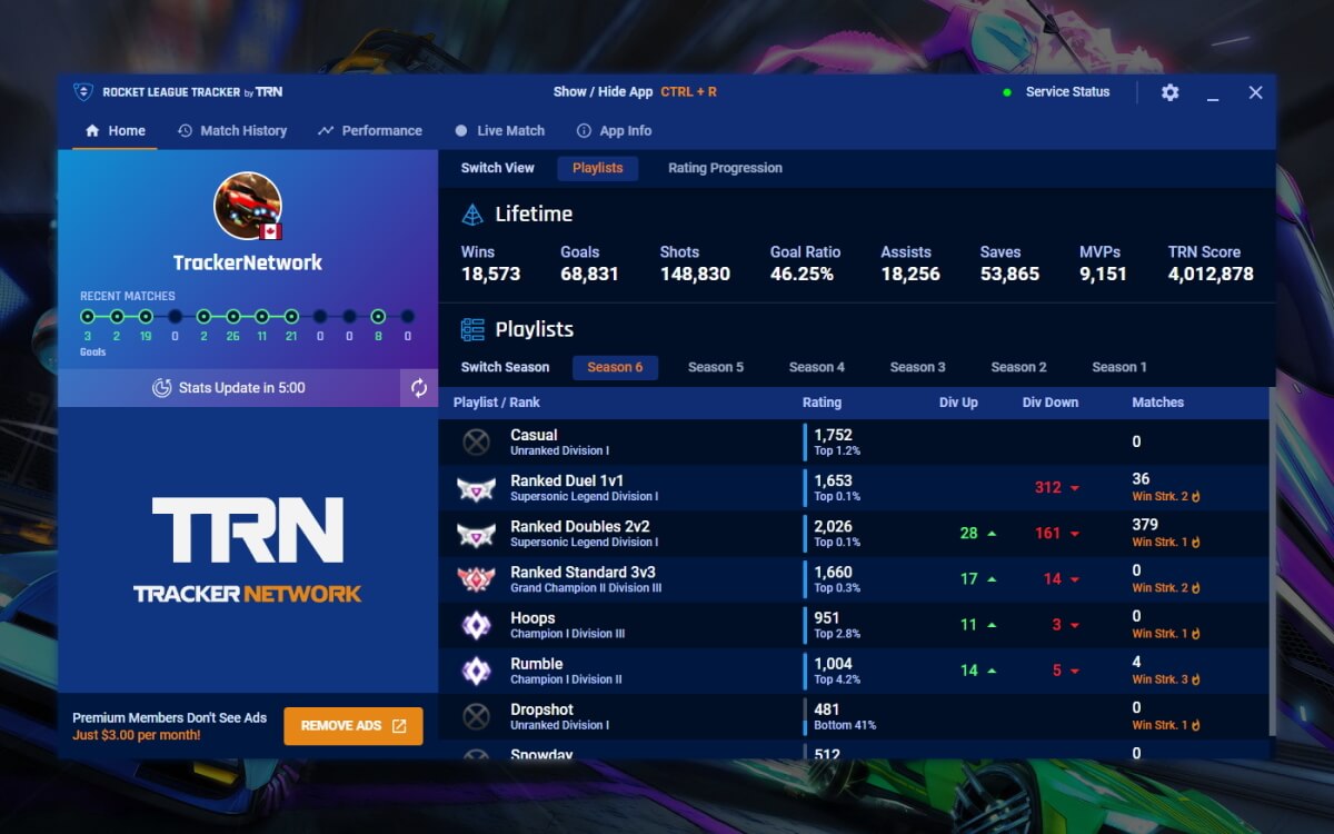 Rocket League Tracker screenshot 2