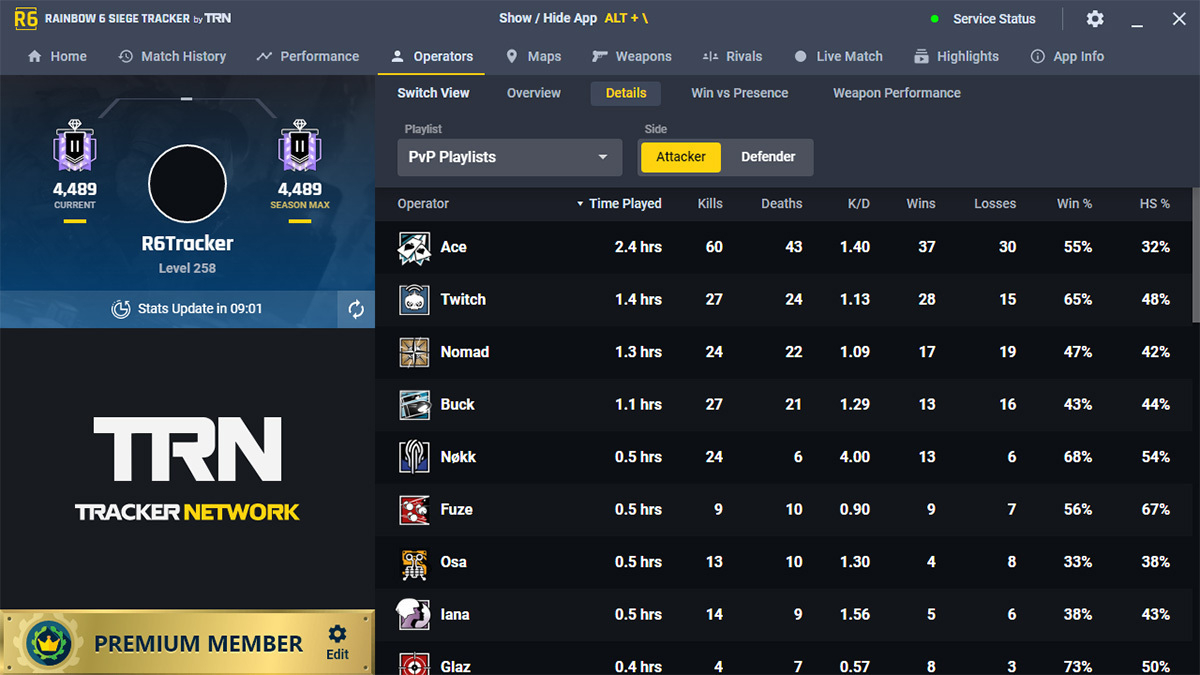 Rainbow 6 Siege Tracker screenshot 3