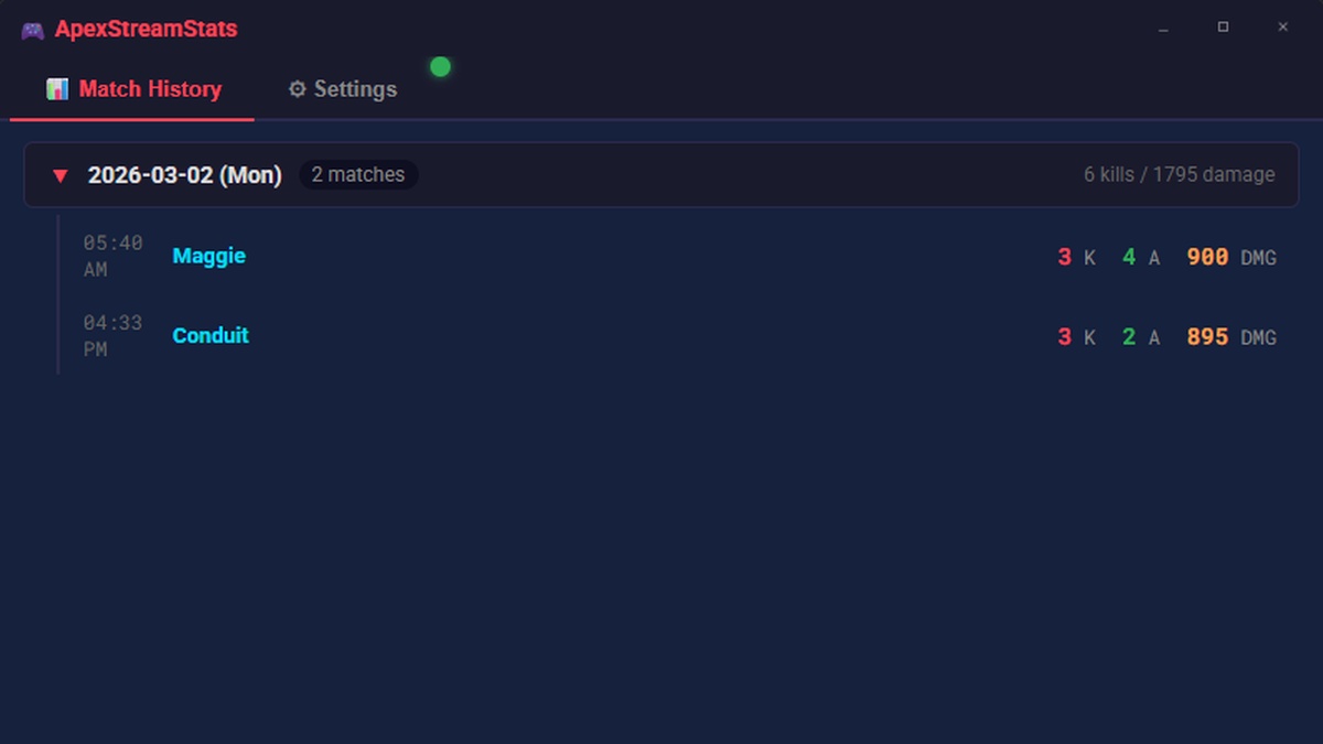 ApexStreamStats screenshot 1