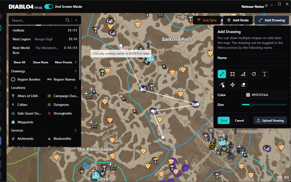 Diablo 4 Map screenshot 1